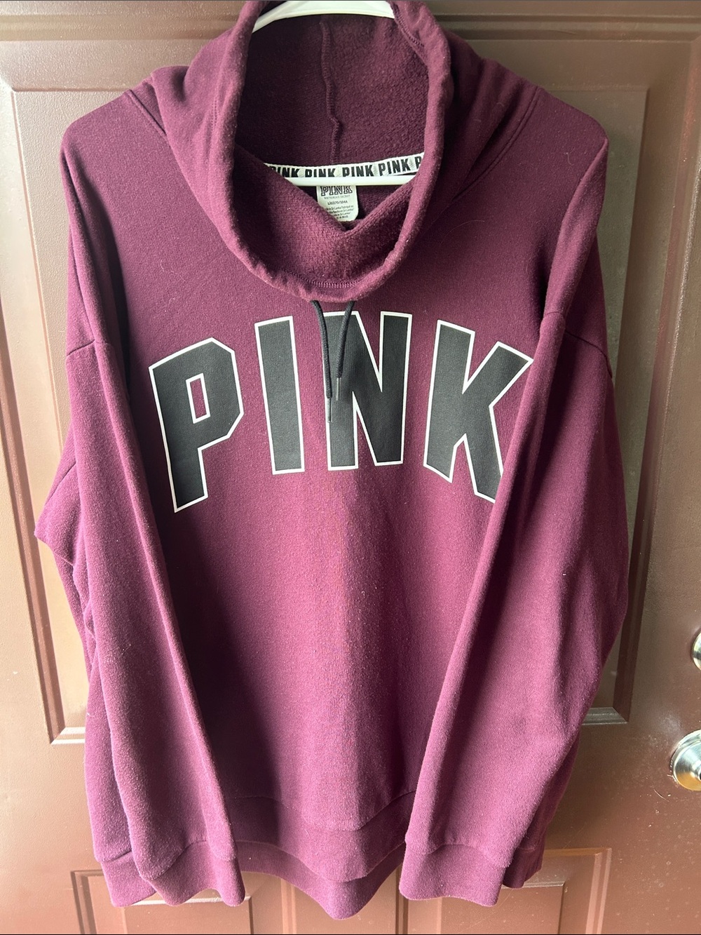 PINK Victoria's Secret Maroon Cowl Neck Pullover Sweatshirt